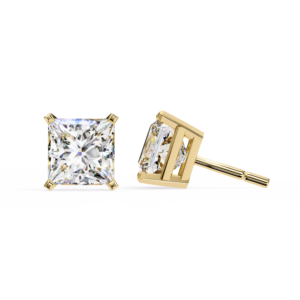 Radiant Princess Cut Stud Earrings