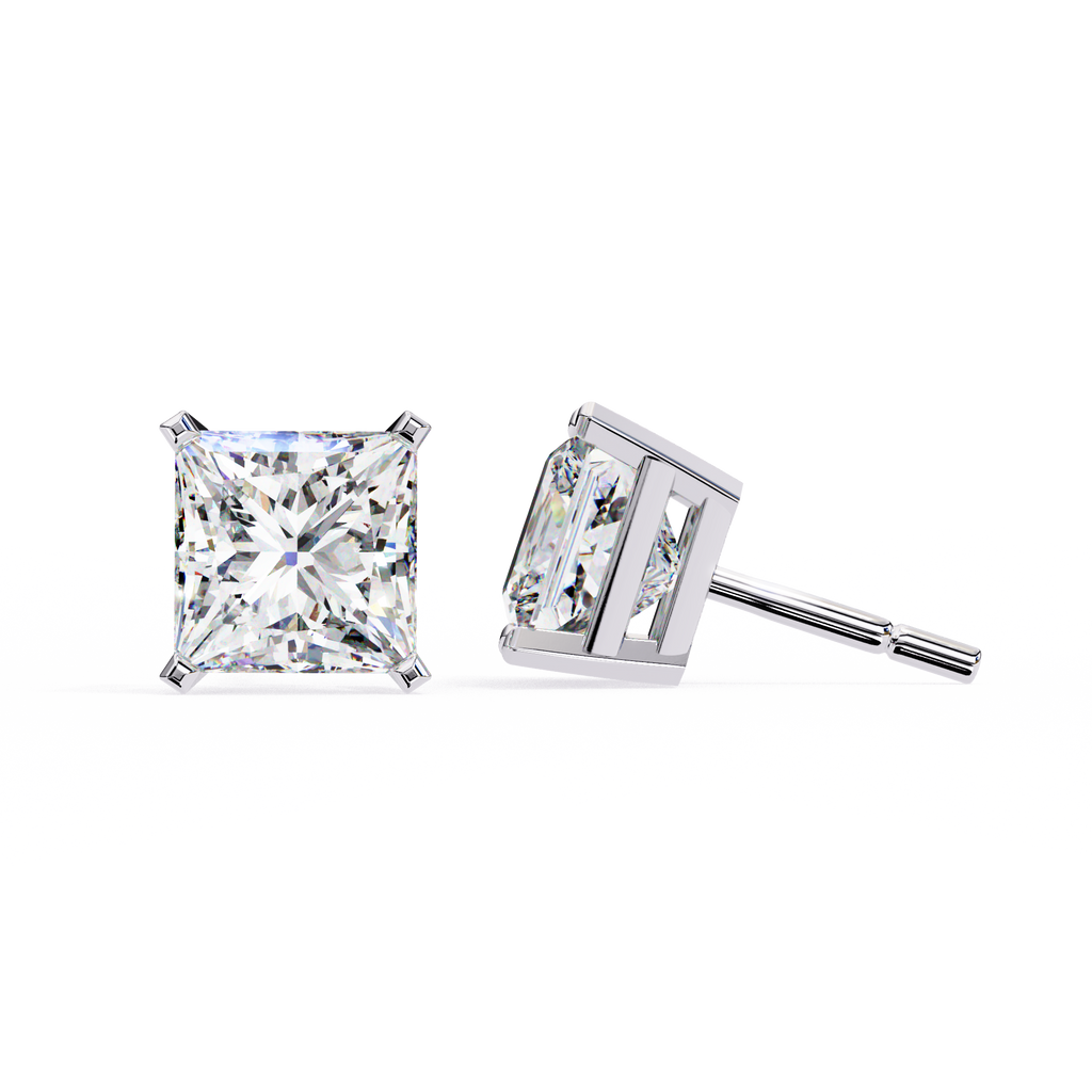 Radiant Princess Cut Stud Earrings