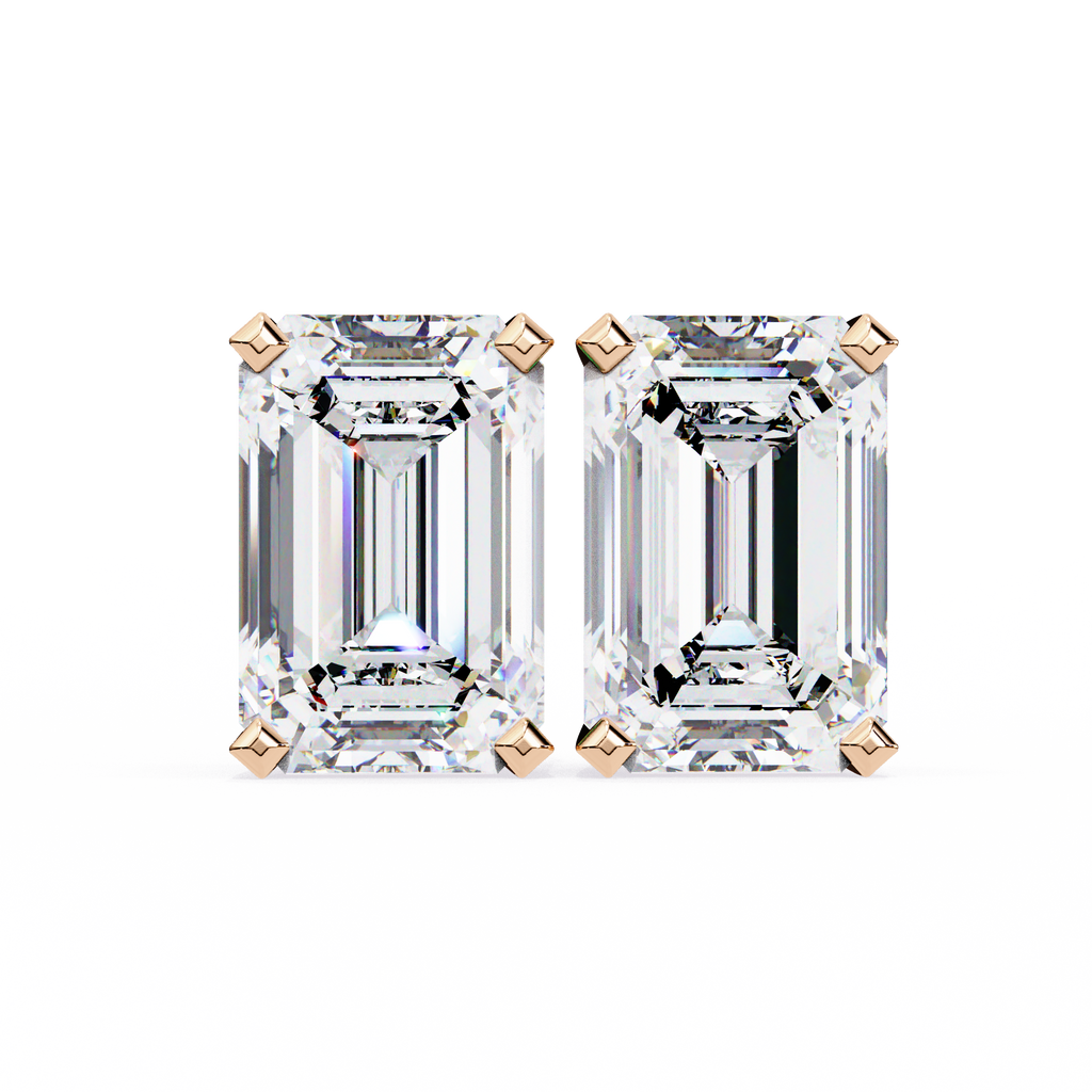 Elara Emerald-Cut Stud Earrings