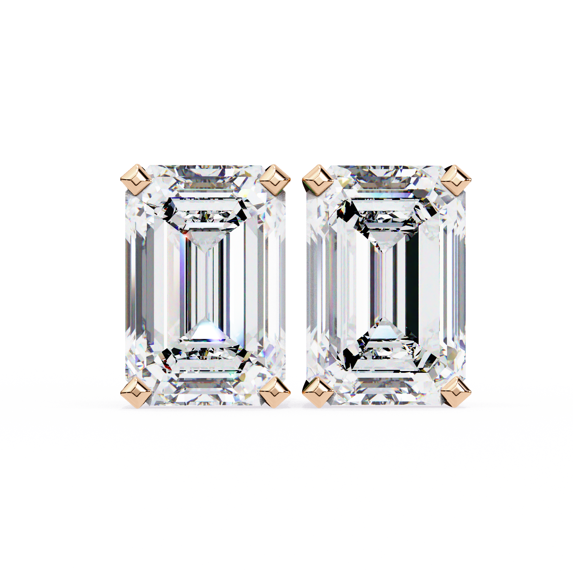 Elara Emerald-Cut Stud Earrings