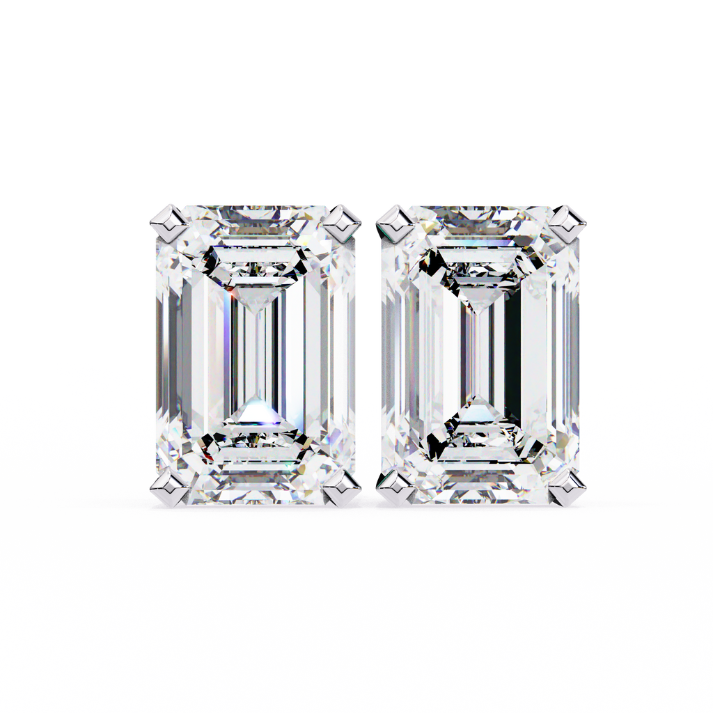 Elara Emerald-Cut Stud Earrings