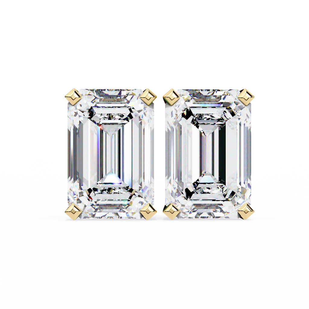 Elara Emerald-Cut Stud Earrings
