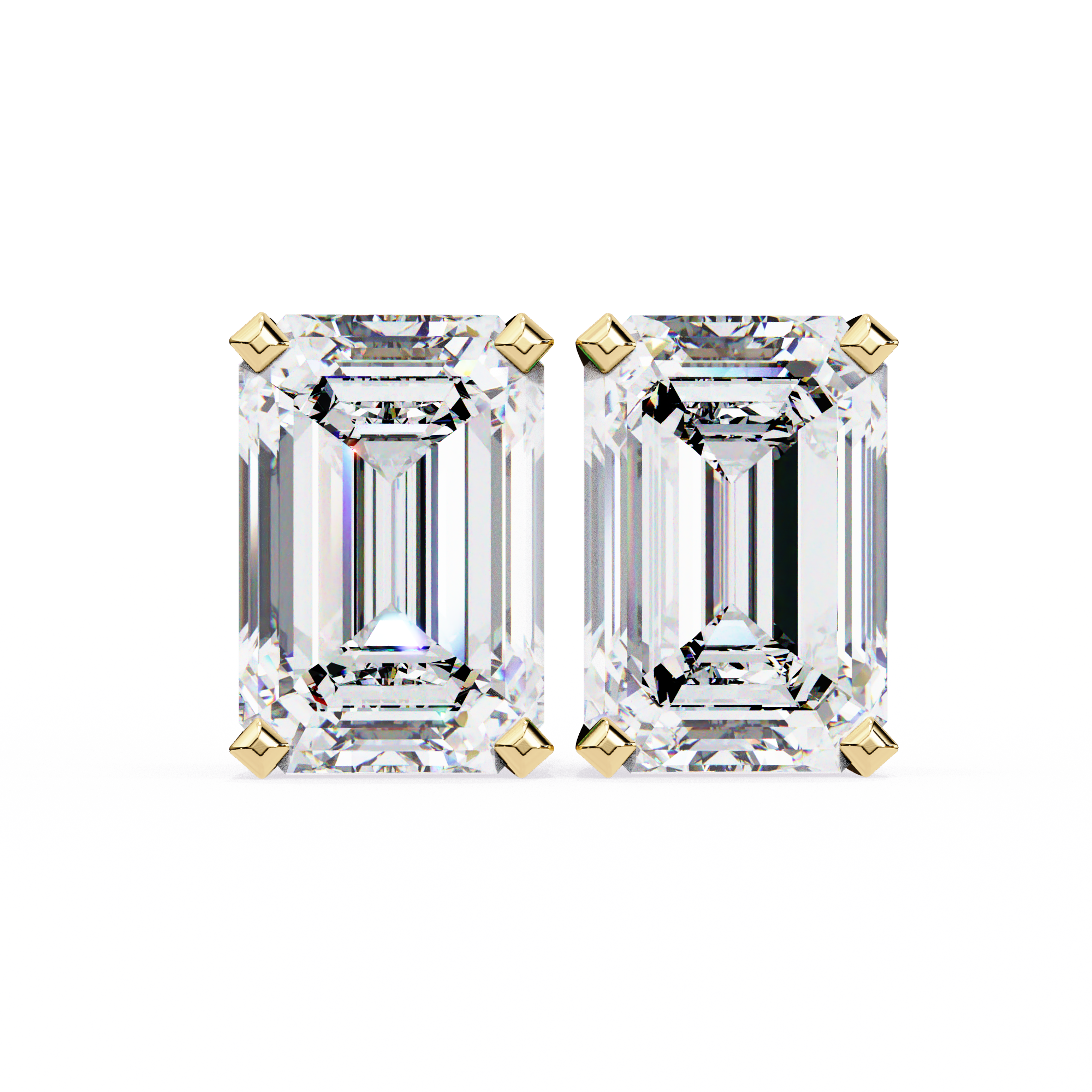 Elara Emerald-Cut Stud Earrings