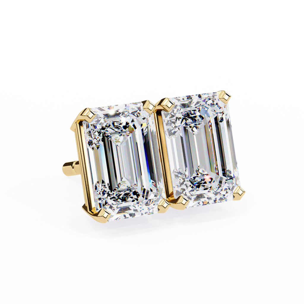 Elara Emerald-Cut Stud Earrings