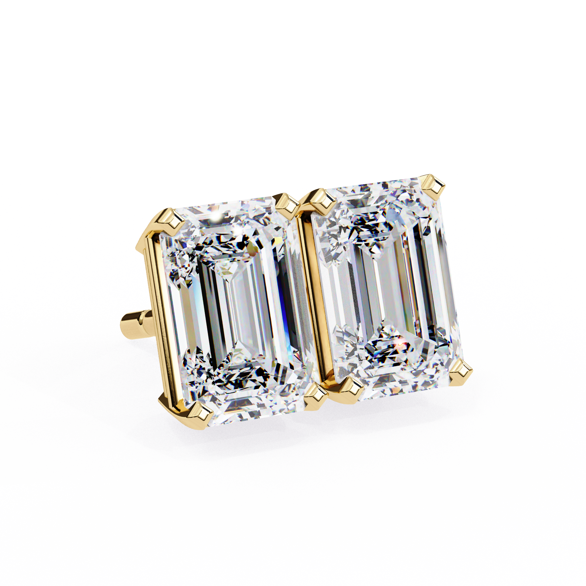 Elara Emerald-Cut Stud Earrings