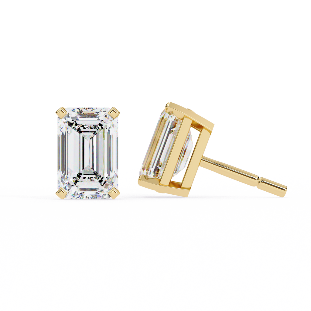 Elara Emerald-Cut Stud Earrings