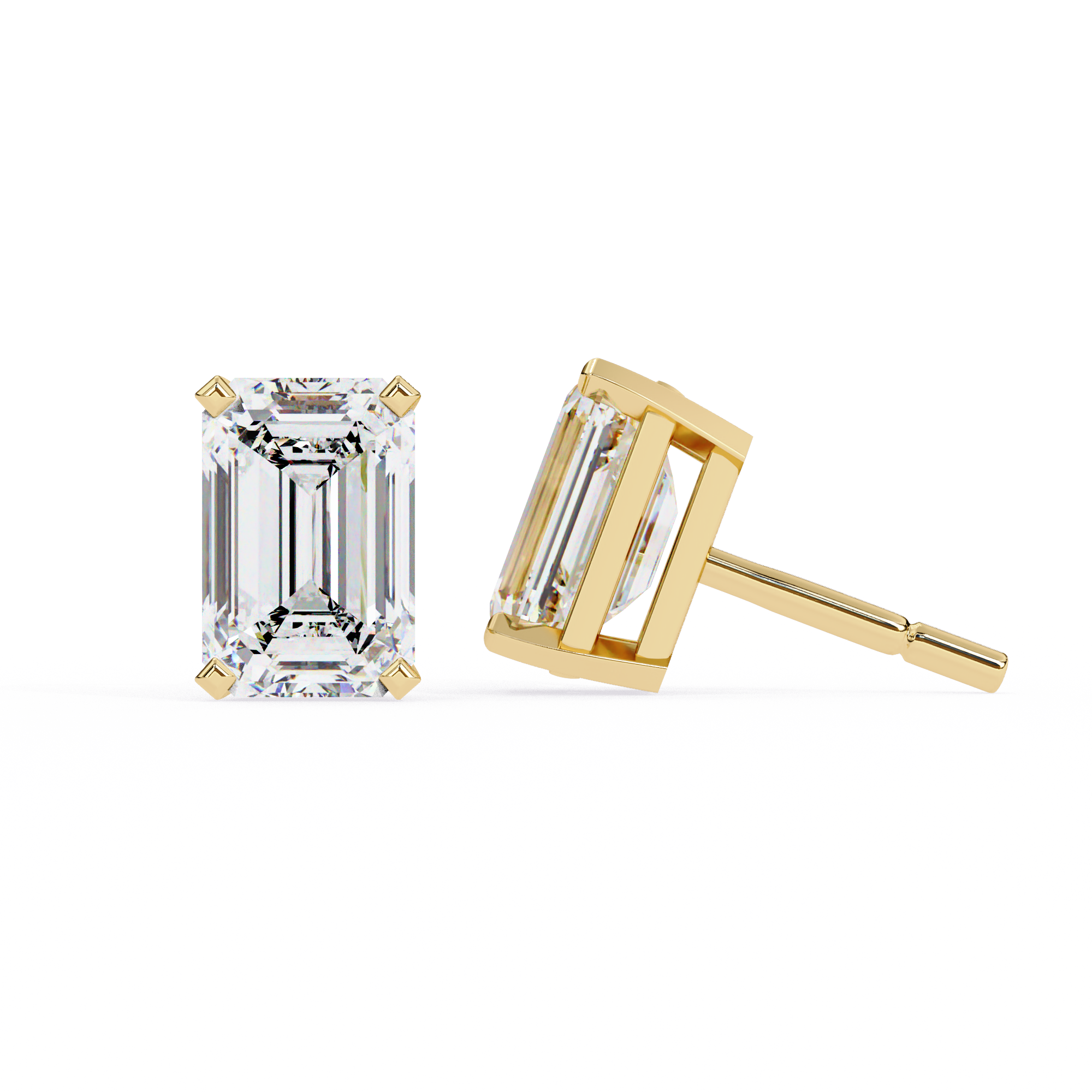 Elara Emerald-Cut Stud Earrings