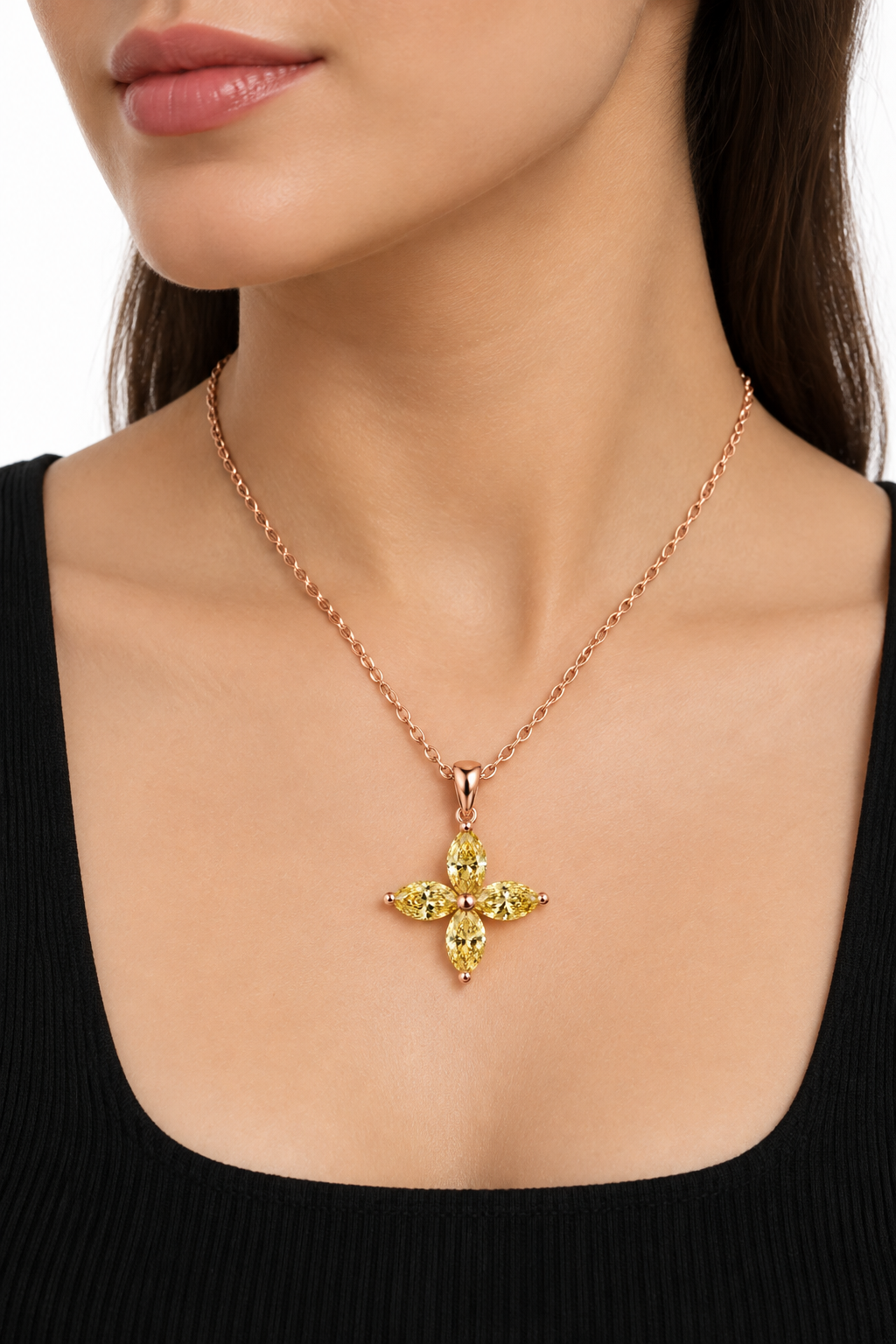 The Yellow Marquise Blossom Pendant