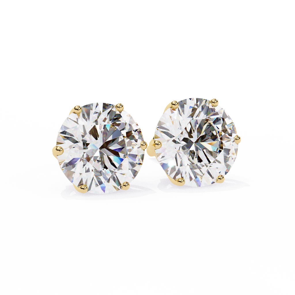 Radiant Round-Cut Solitaire Stud Earrings