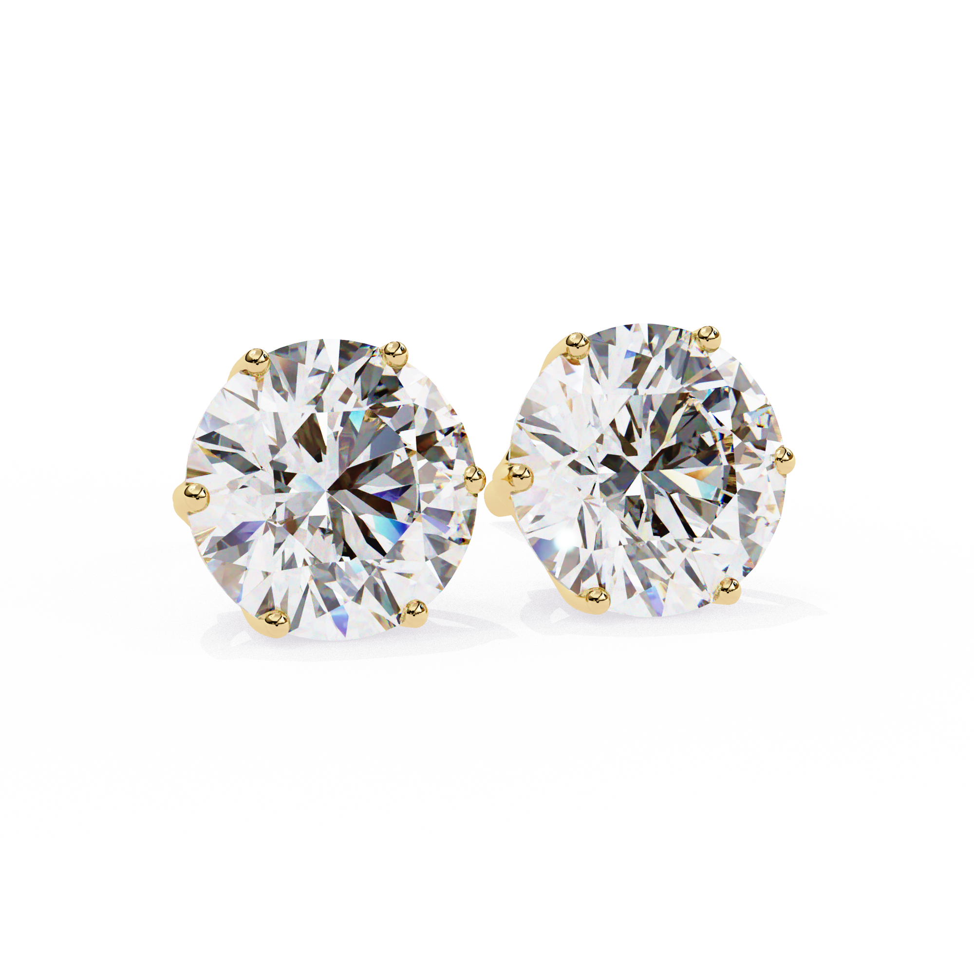 Radiant Round-Cut Solitaire Stud Earrings