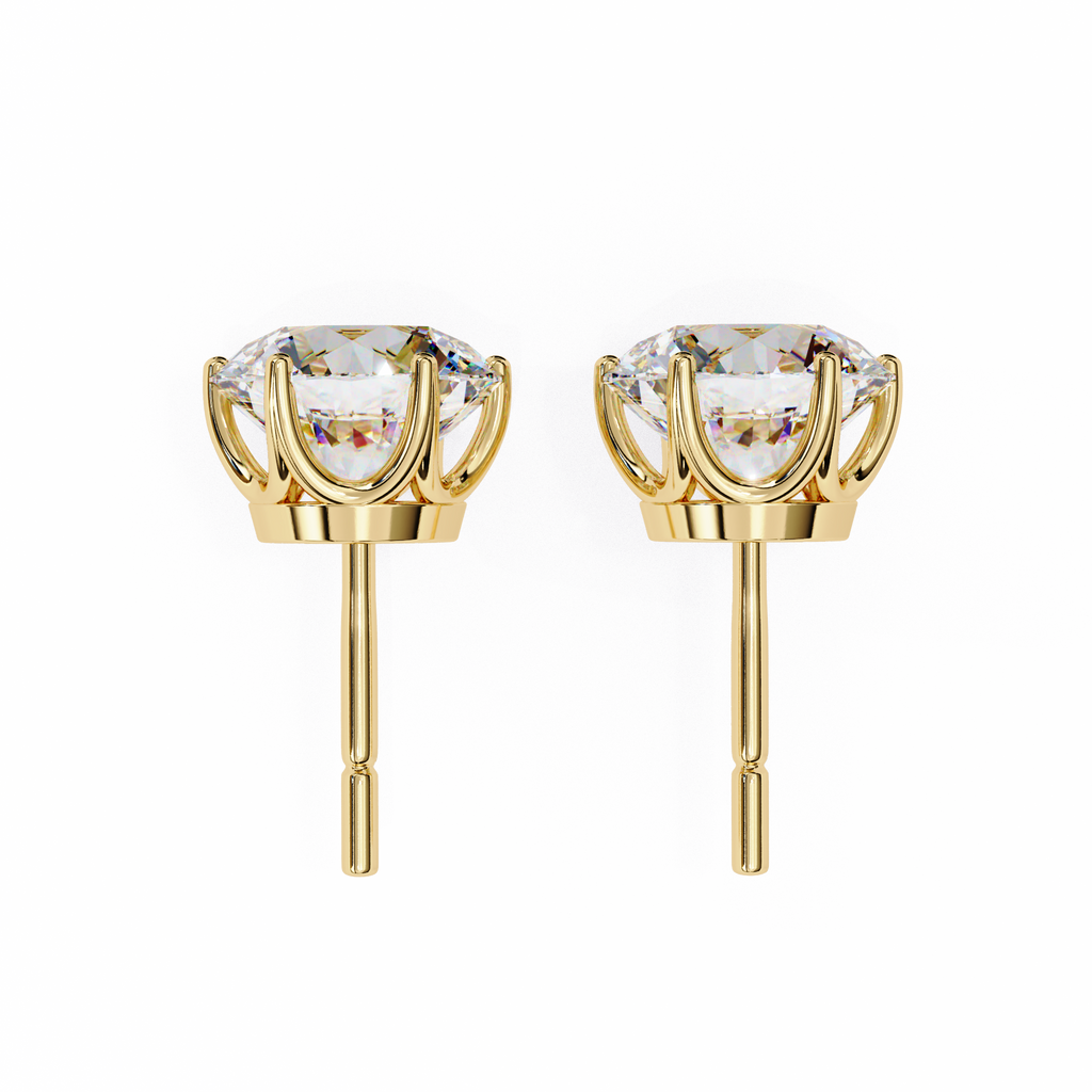 Radiant Round-Cut Solitaire Stud Earrings