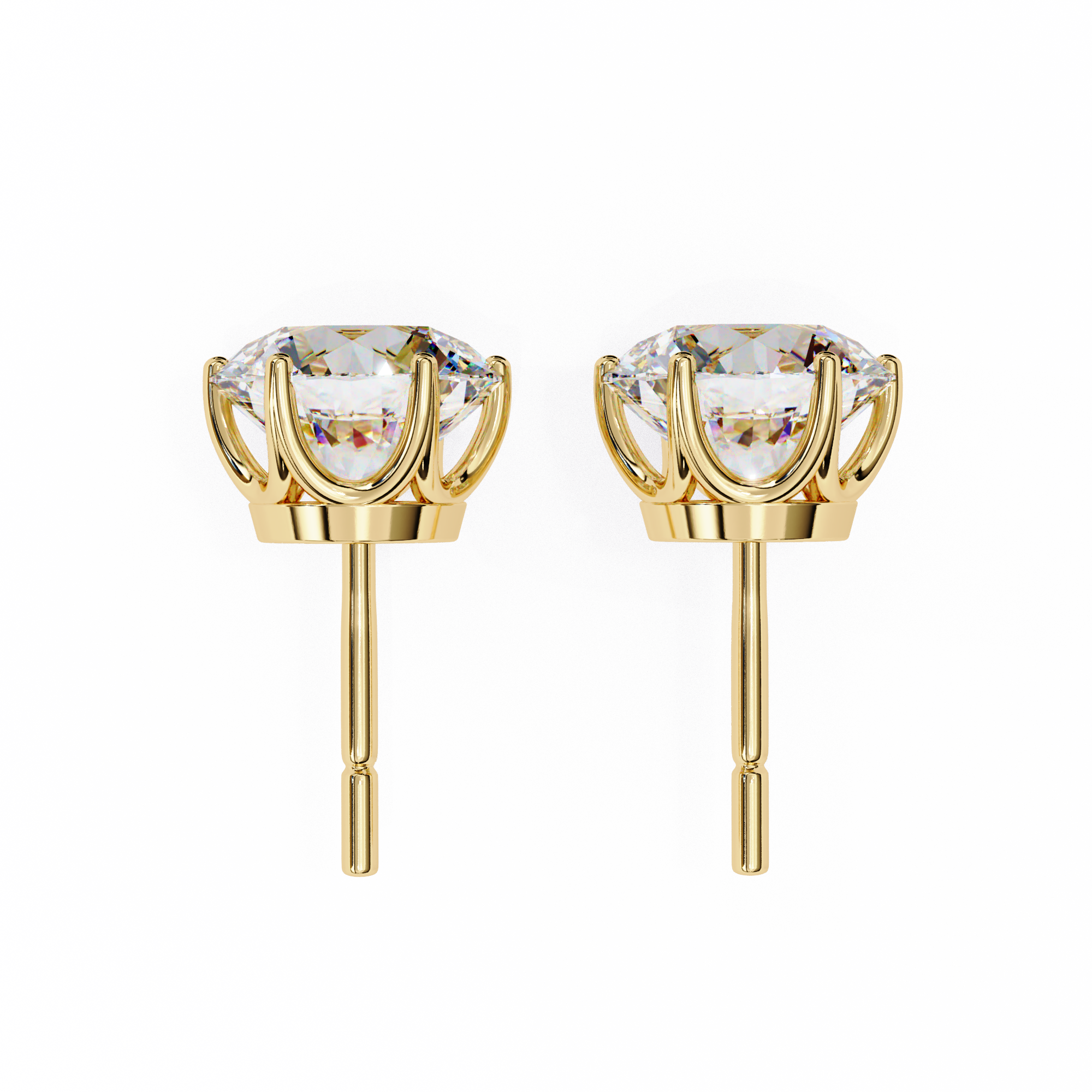 Radiant Round-Cut Solitaire Stud Earrings
