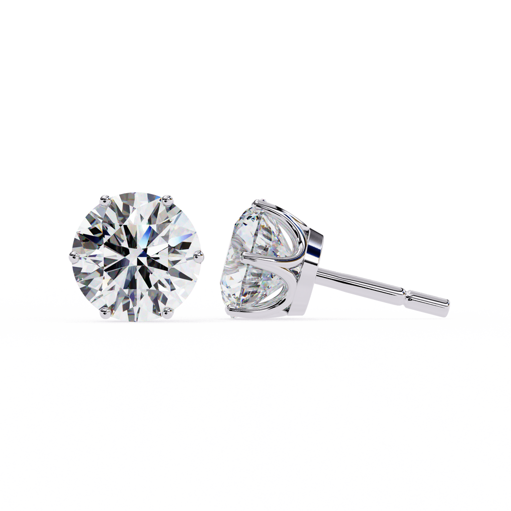 Radiant Round-Cut Solitaire Stud Earrings