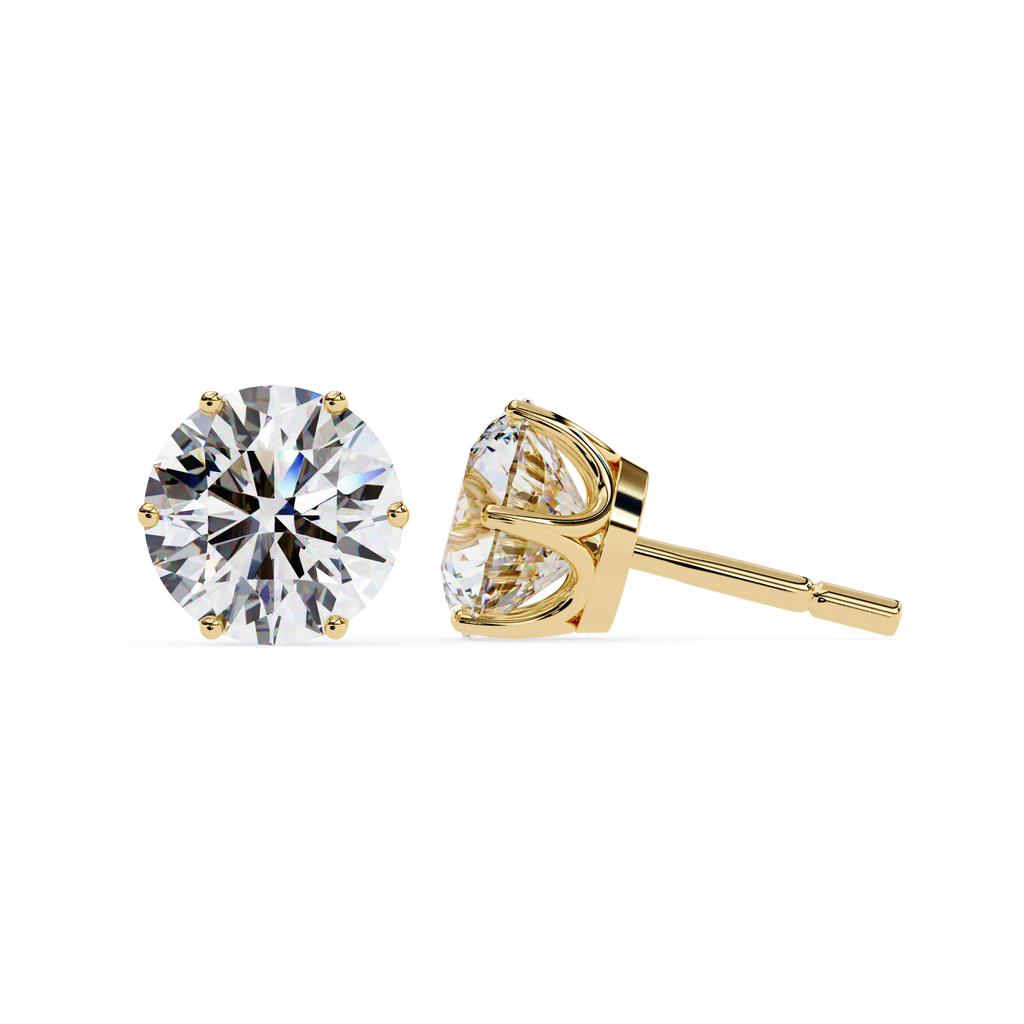 Radiant Round-Cut Solitaire Stud Earrings