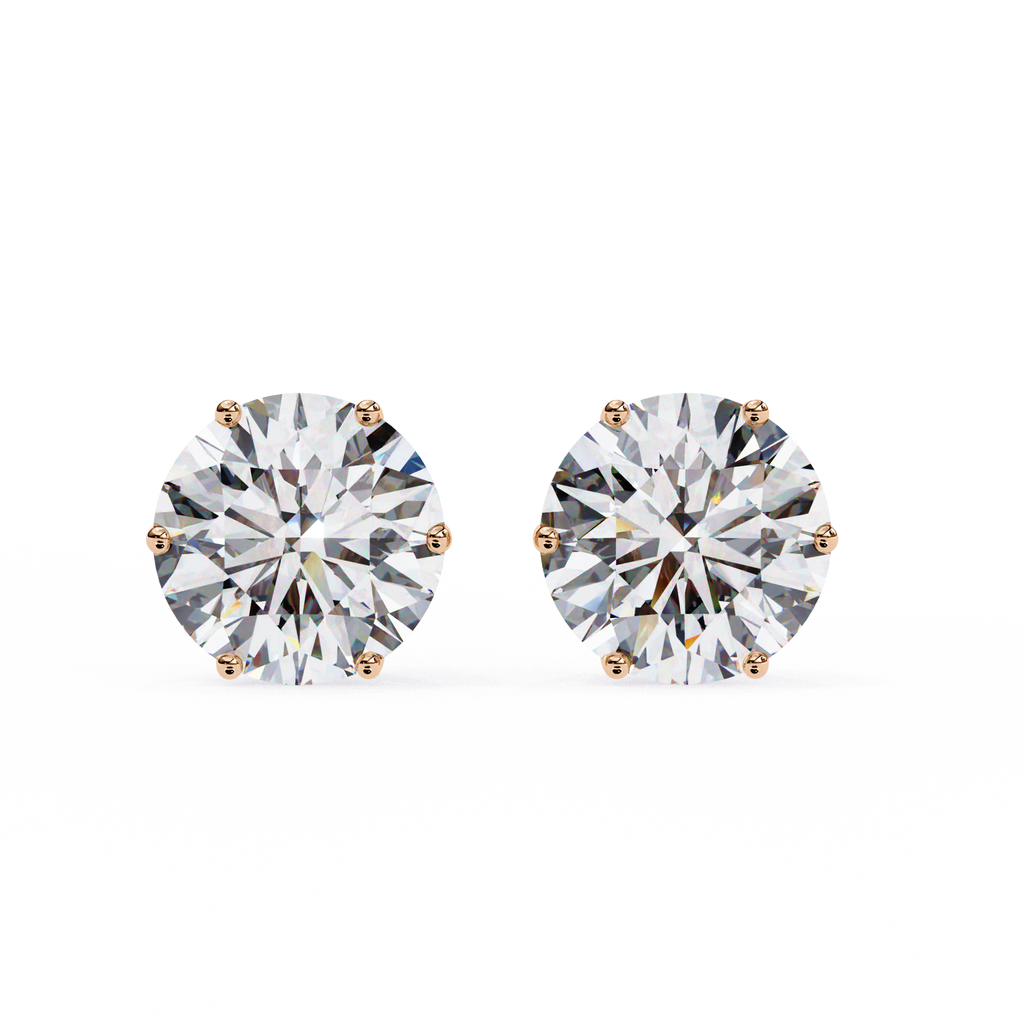 Radiant Round-Cut Solitaire Stud Earrings