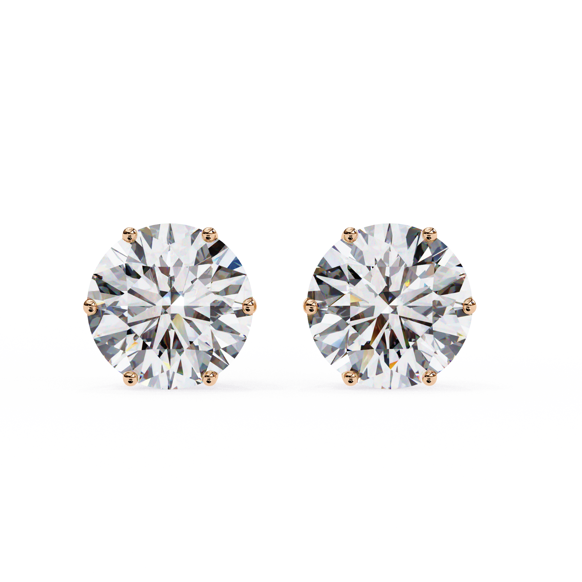 Radiant Round-Cut Solitaire Stud Earrings