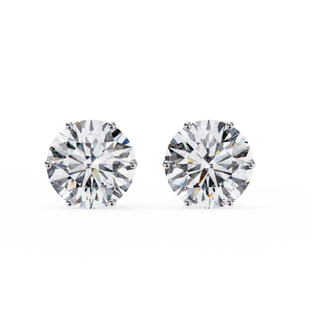 Radiant Round-Cut Solitaire Stud Earrings