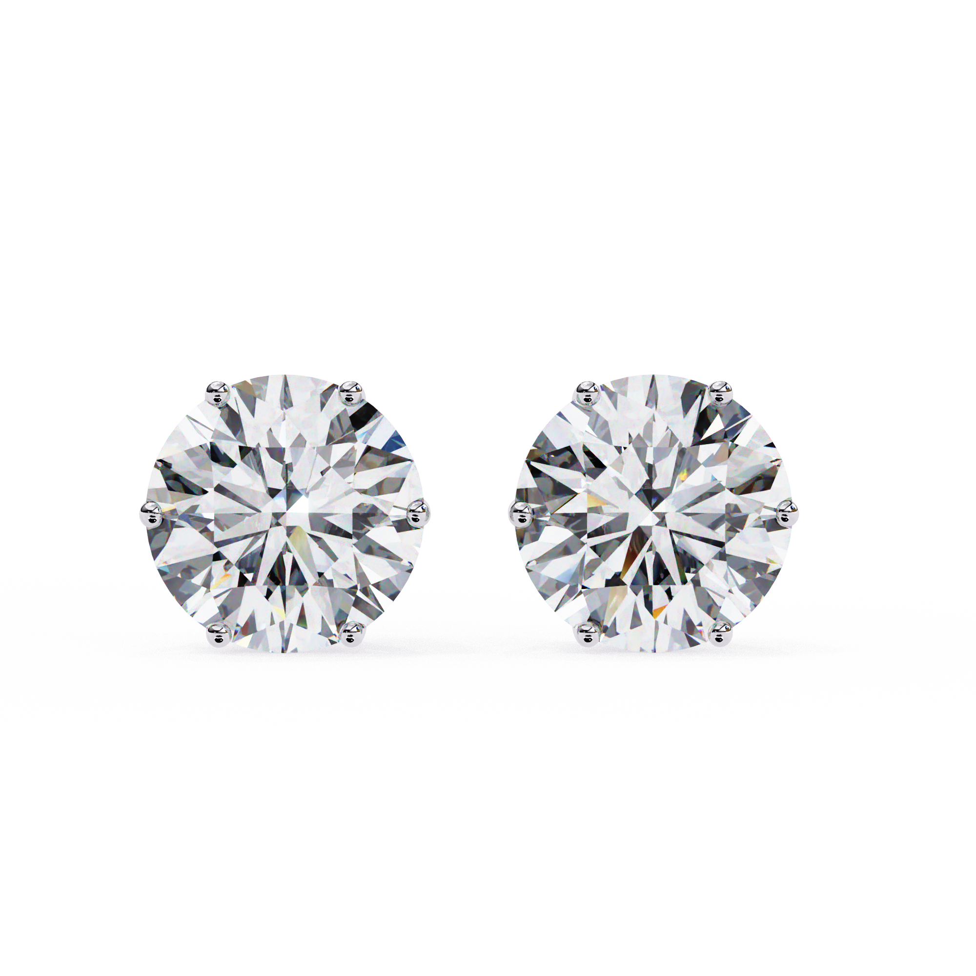 Radiant Round-Cut Solitaire Stud Earrings