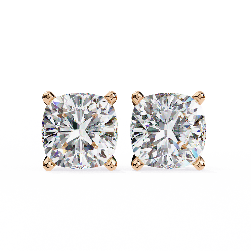 Radiant Cushion-Cut Solitaire Stud Earrings