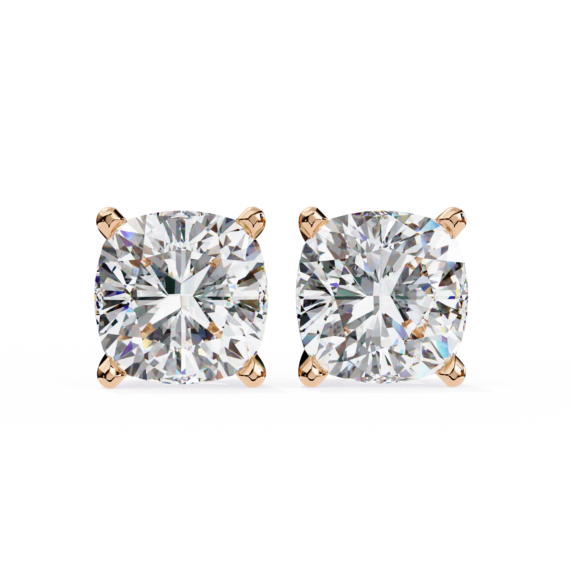 Radiant Cushion-Cut Solitaire Stud Earrings
