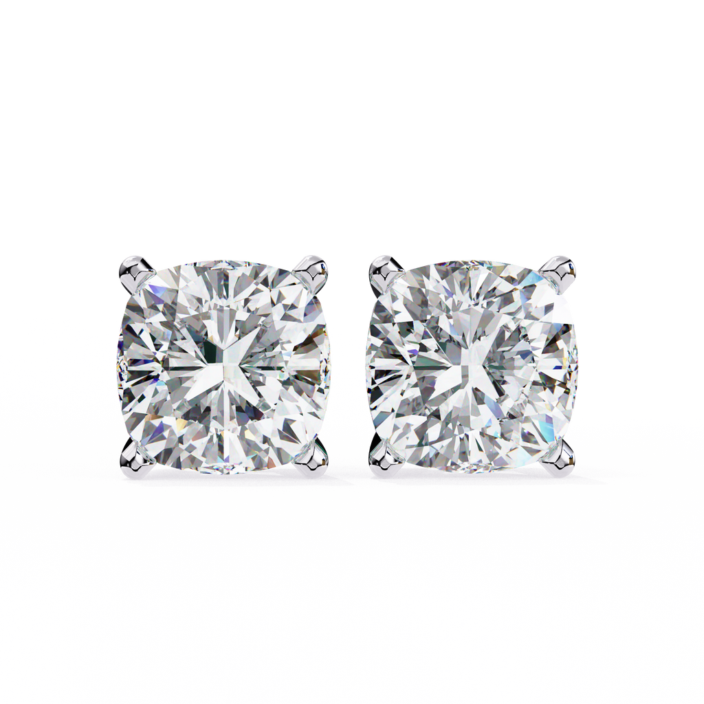 Radiant Cushion-Cut Solitaire Stud Earrings