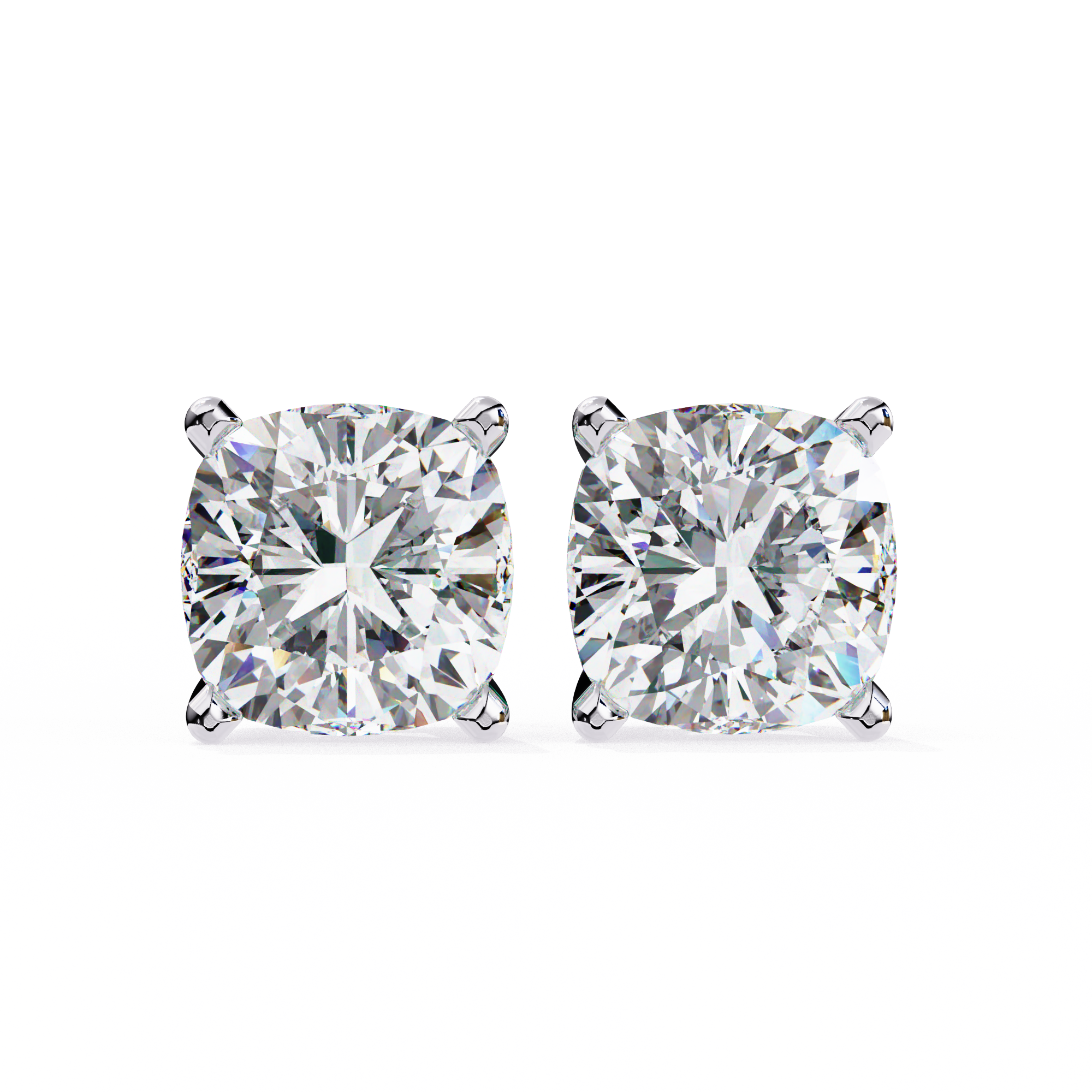 Radiant Cushion-Cut Solitaire Stud Earrings