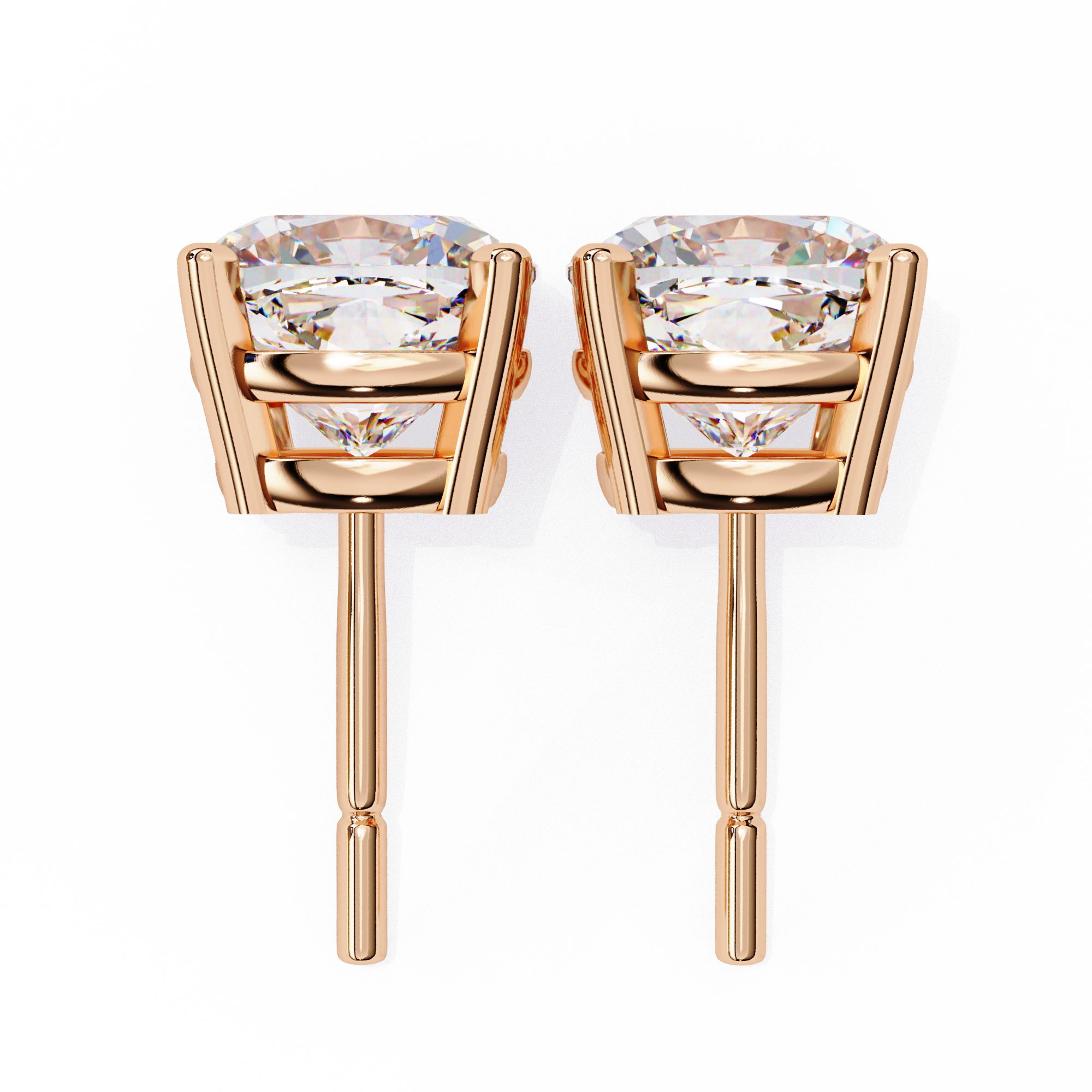 Radiant Cushion-Cut Solitaire Stud Earrings