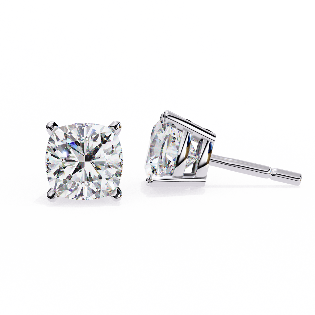 Radiant Cushion-Cut Solitaire Stud Earrings