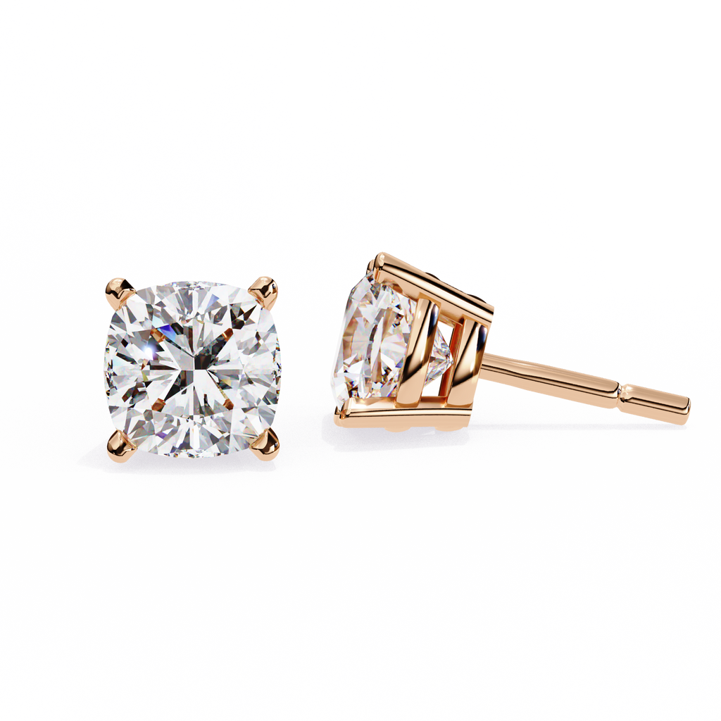 Radiant Cushion-Cut Solitaire Stud Earrings