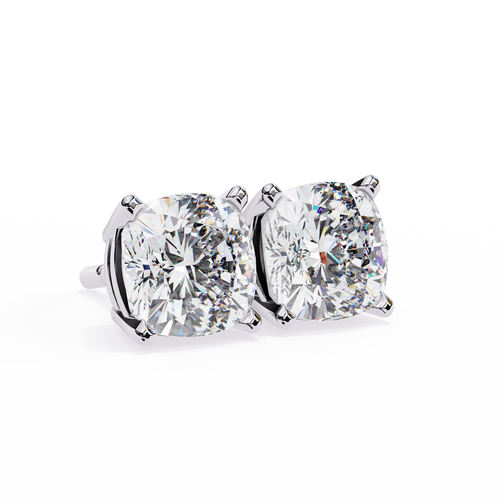 Radiant Cushion-Cut Solitaire Stud Earrings