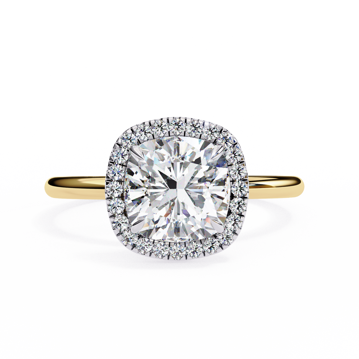 Cushion Cut Halo Diamond Ring