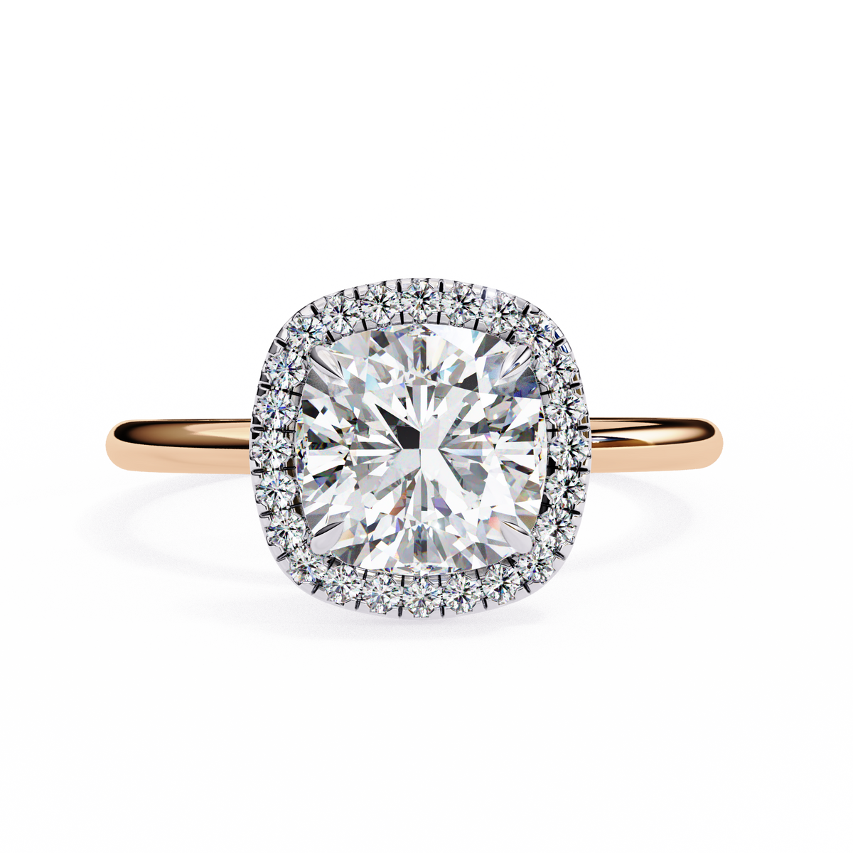 Cushion Cut Halo Diamond Ring