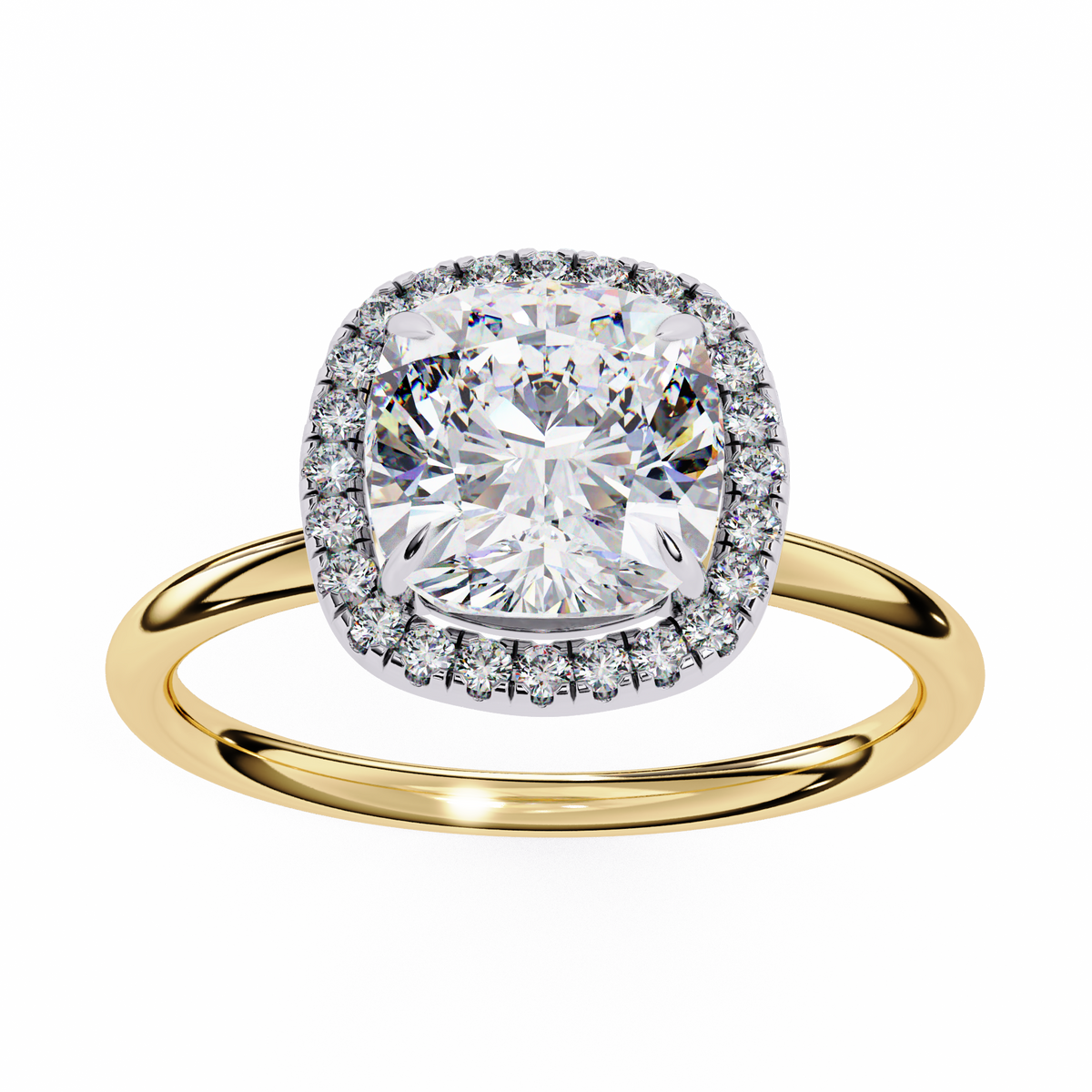 Cushion Cut Halo Diamond Ring