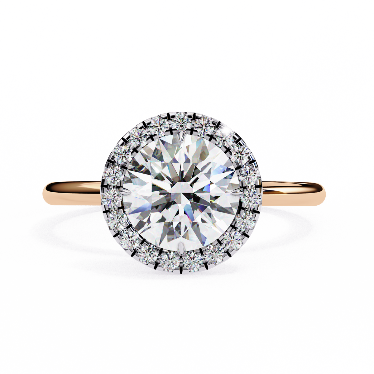 Classic Round Brilliant Halo Diamond Ring