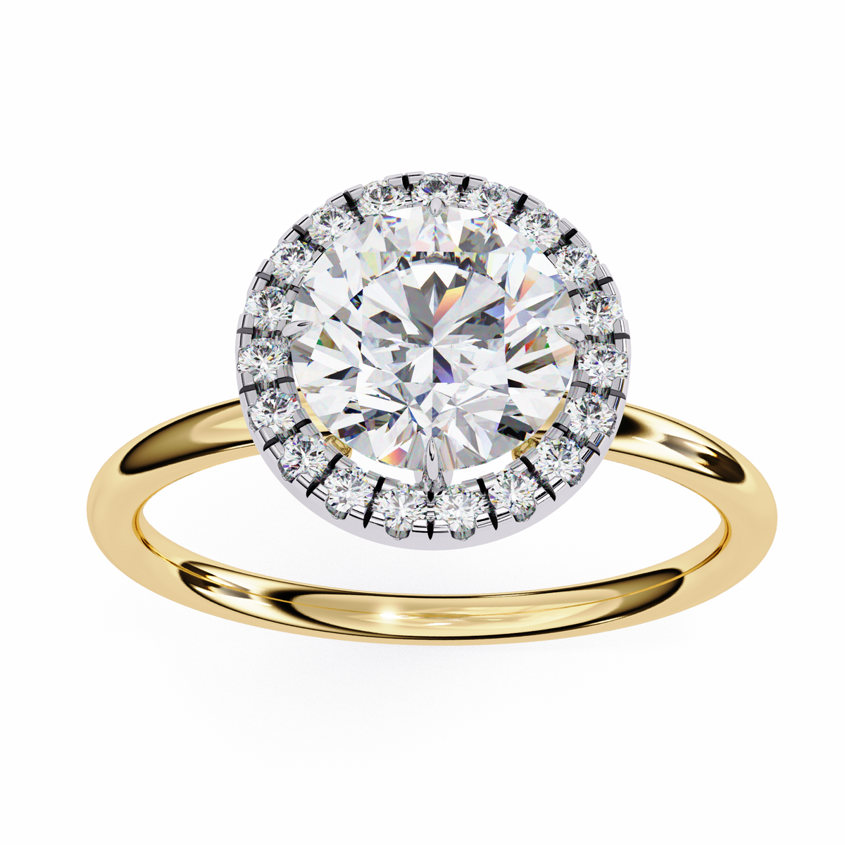 Classic Round Brilliant Halo Diamond Ring