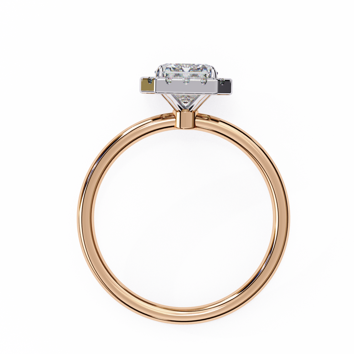 Radiant-Cut Halo Diamond Ring