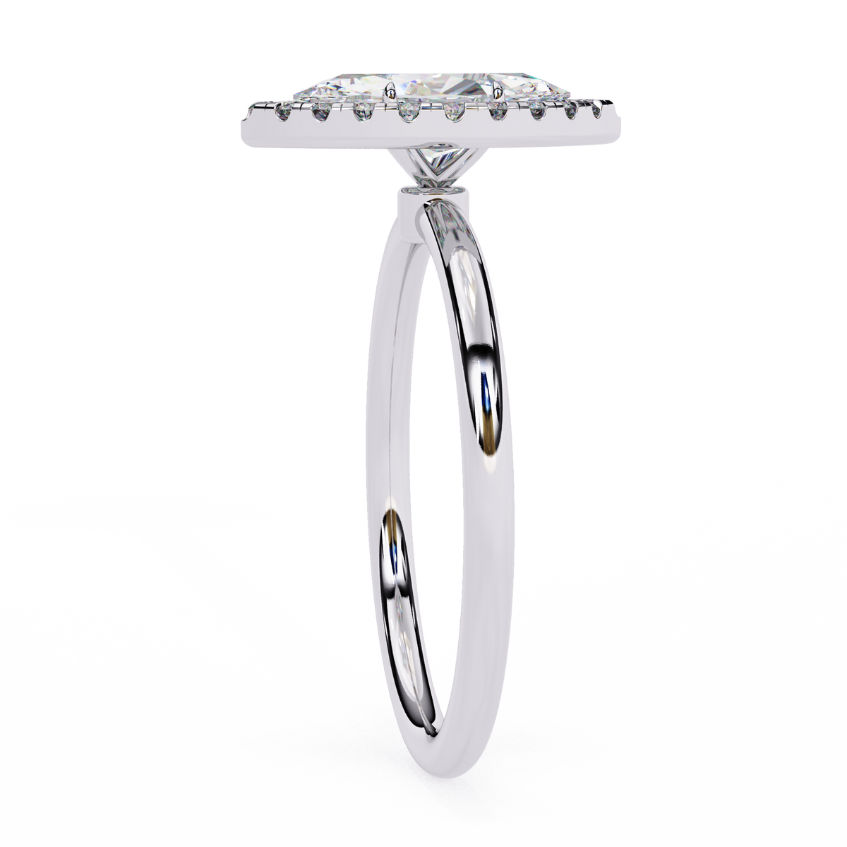 Marquise-Cut Halo Diamond Ring