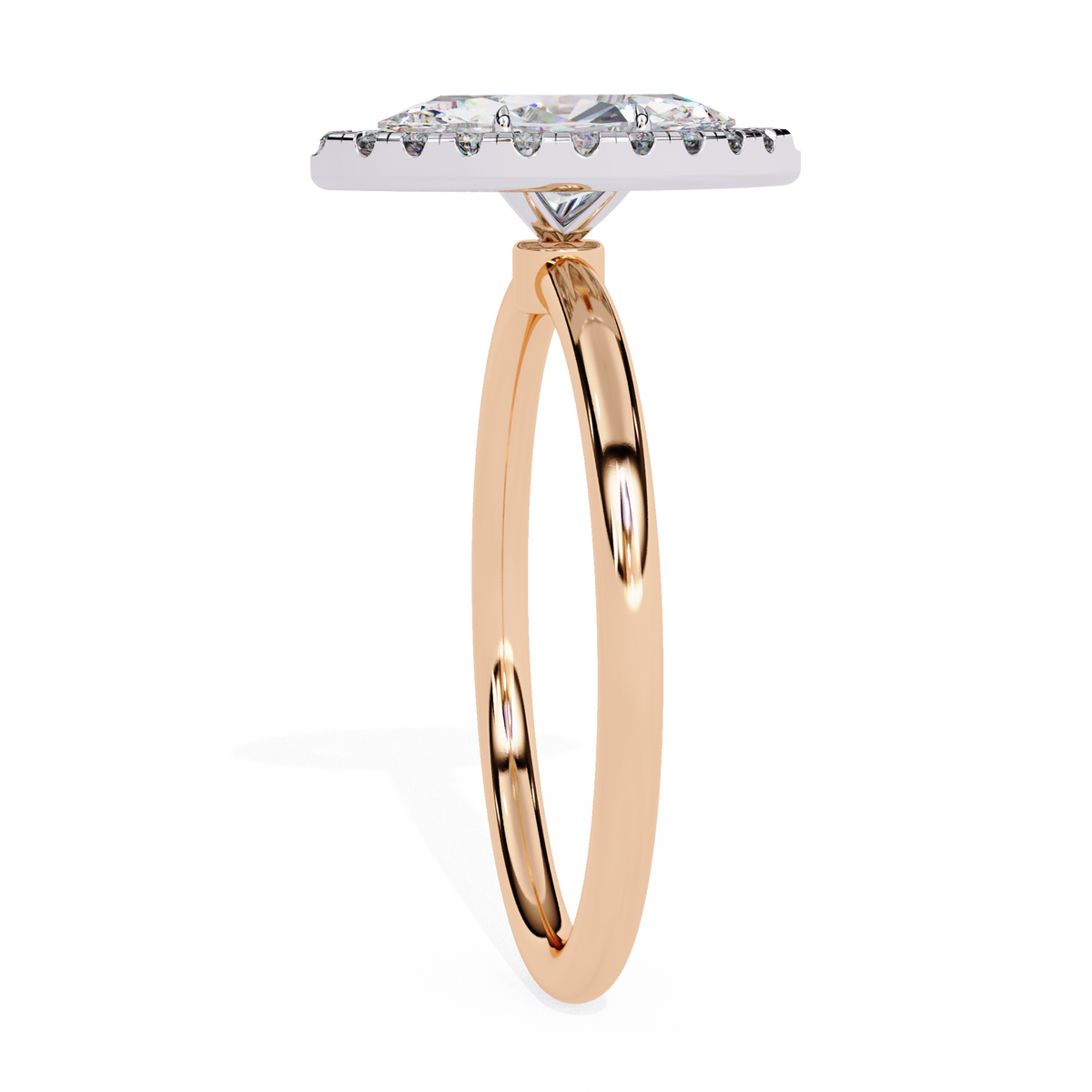 Marquise-Cut Halo Diamond Ring