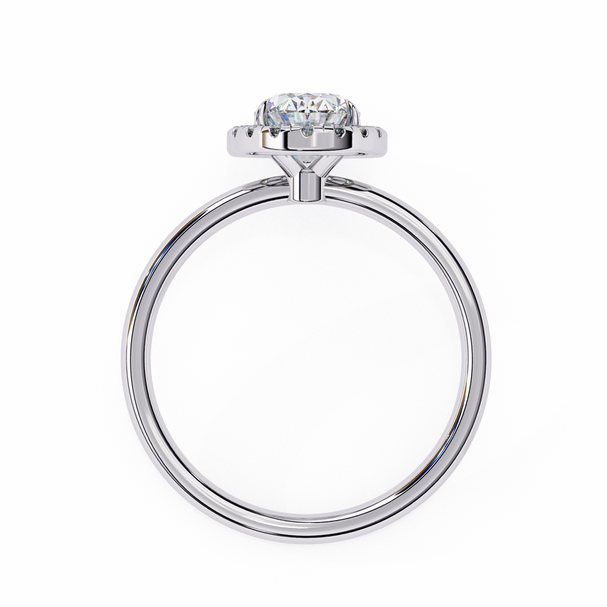 Oval-Cut Halo Diamond Ring