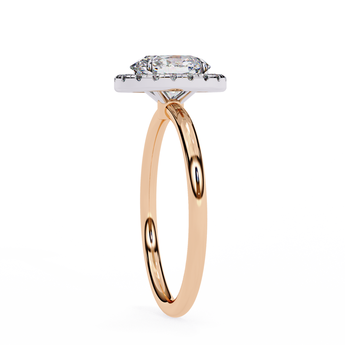 Oval-Cut Halo Diamond Ring