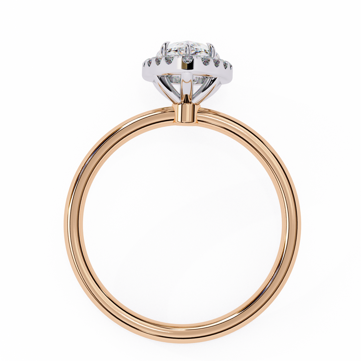Pear-Shaped Diamond Halo Engagement Ring