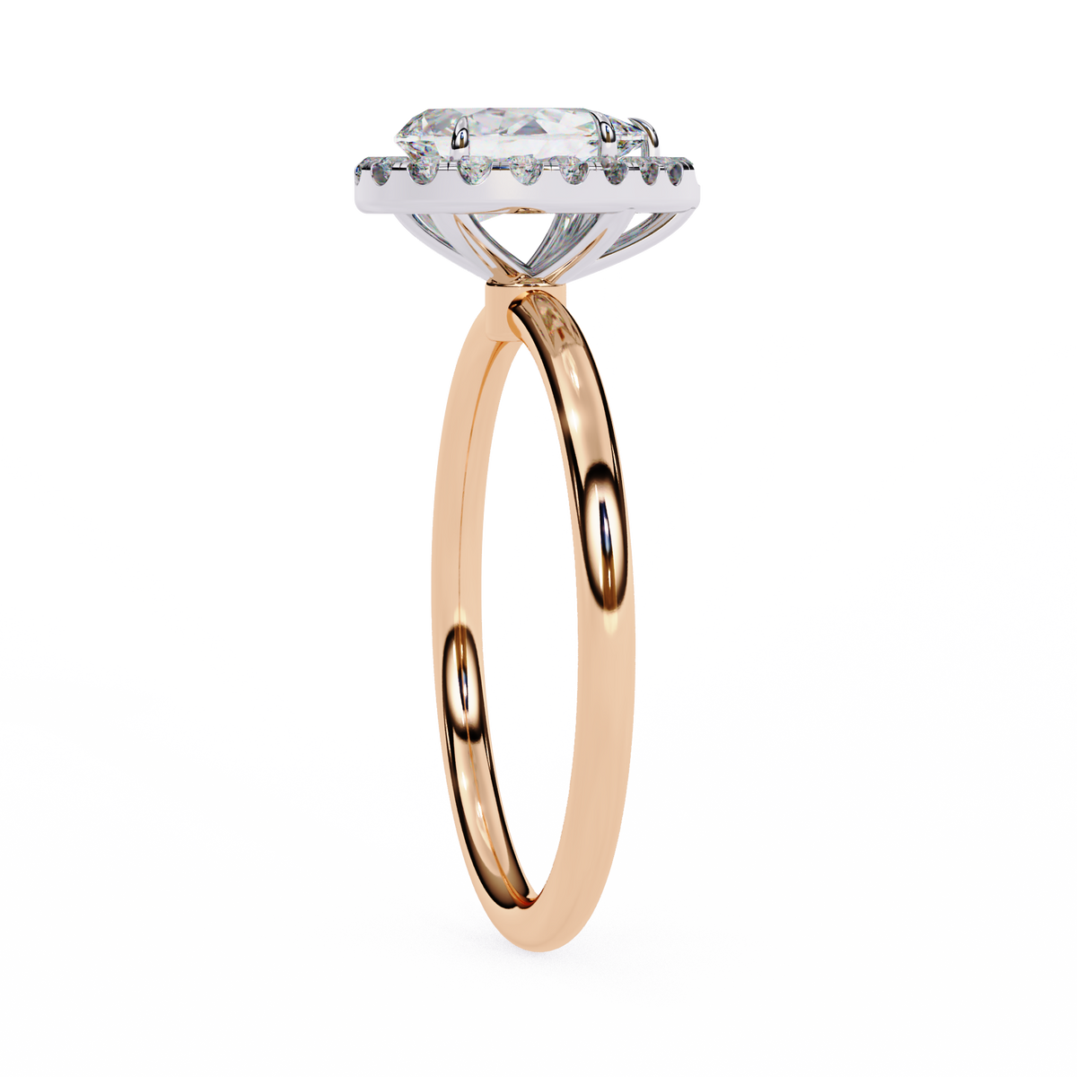 Pear-Shaped Diamond Halo Engagement Ring