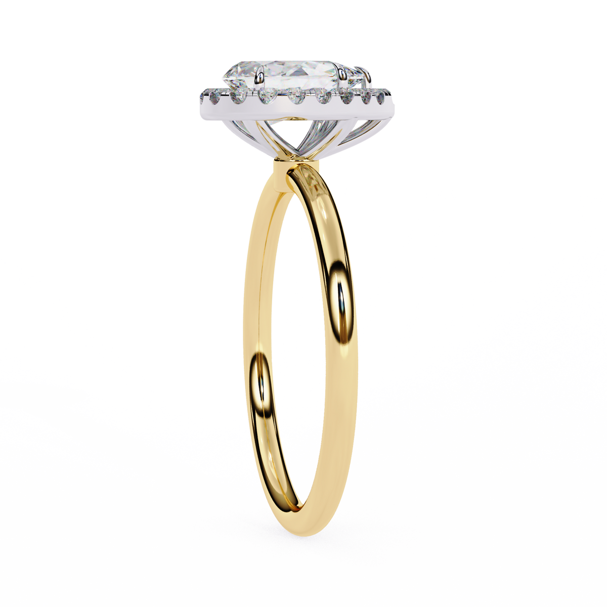 Pear-Shaped Diamond Halo Engagement Ring