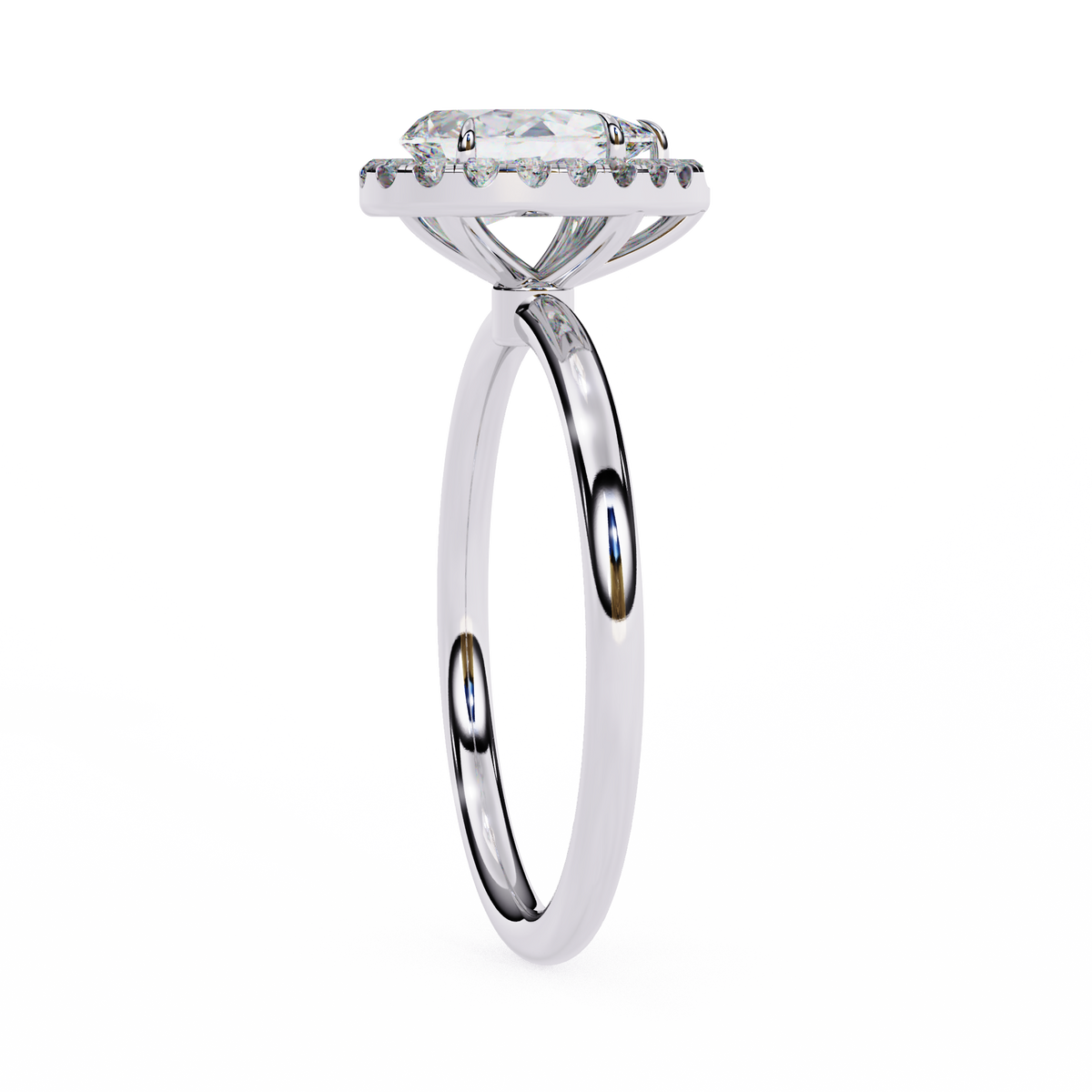 Pear-Shaped Diamond Halo Engagement Ring