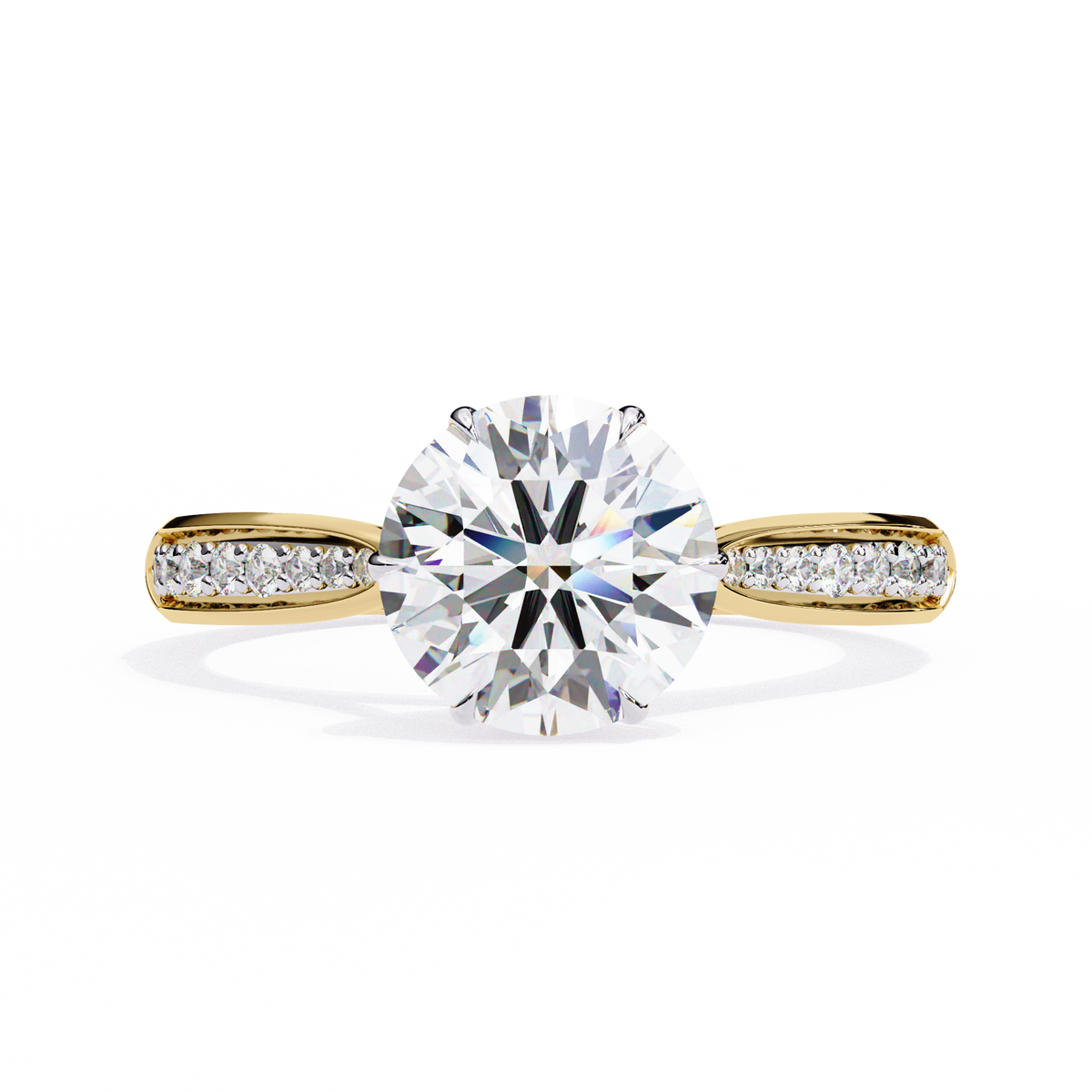 Round Brilliant Diamond Pavé Engagement Ring