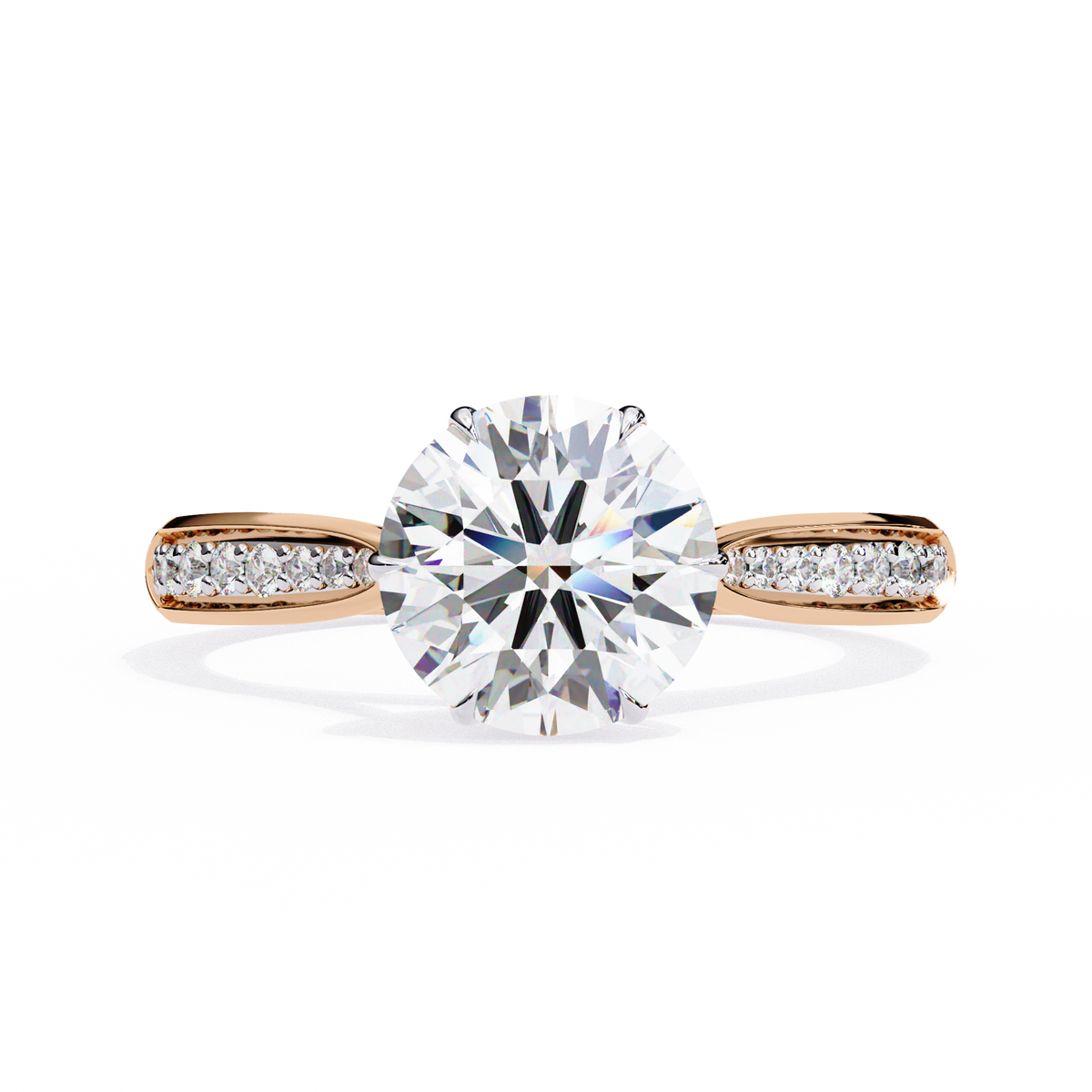 Round Brilliant Diamond Pavé Engagement Ring