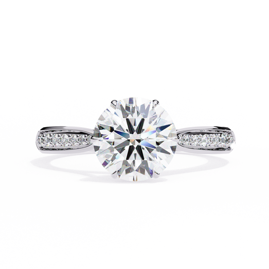 Round Brilliant Diamond Pavé Engagement Ring