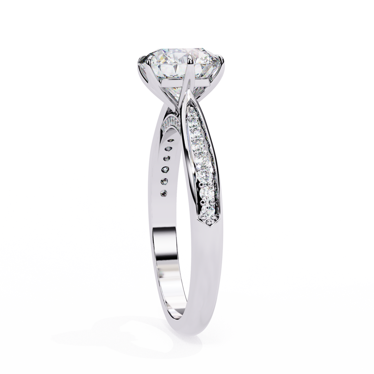 Round Brilliant Diamond Pavé Engagement Ring