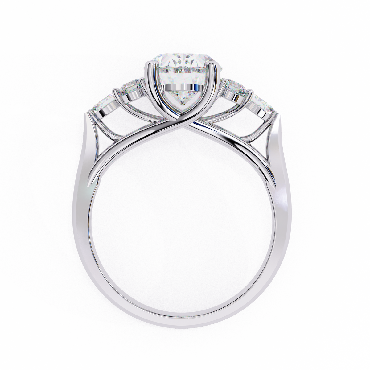 Oval Center Diamond Ring with Round & Marquise Accents