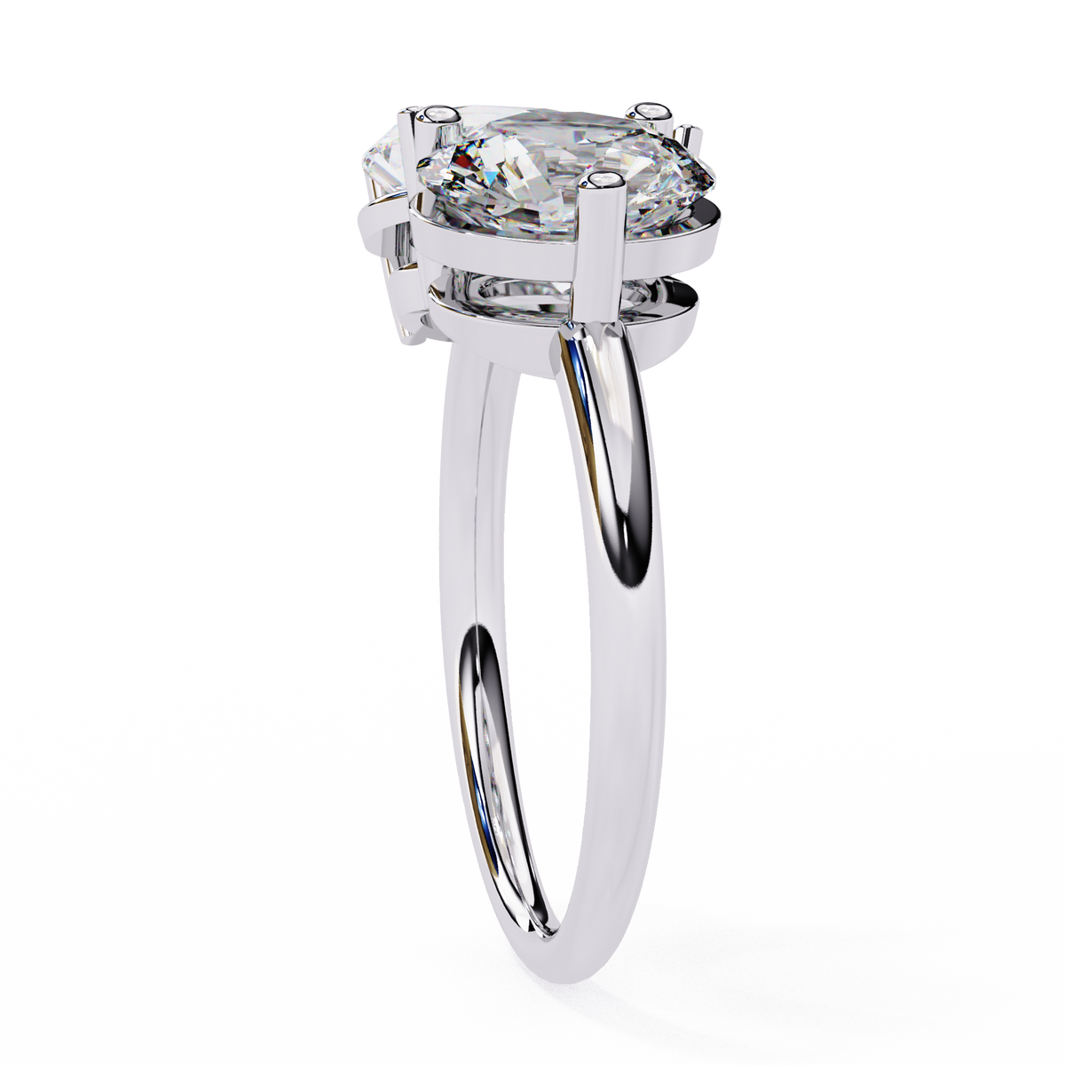 Pear & Round Diamond Toi et Moi Ring